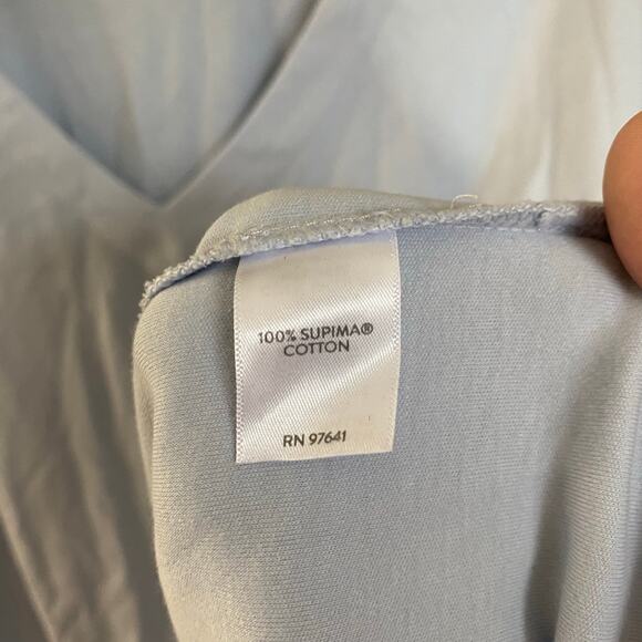 J.Jill Simply Supima V-Neck Tunic Hydrangea Blue 3X NWT minimalist long sleeve - Picture 6 of 8